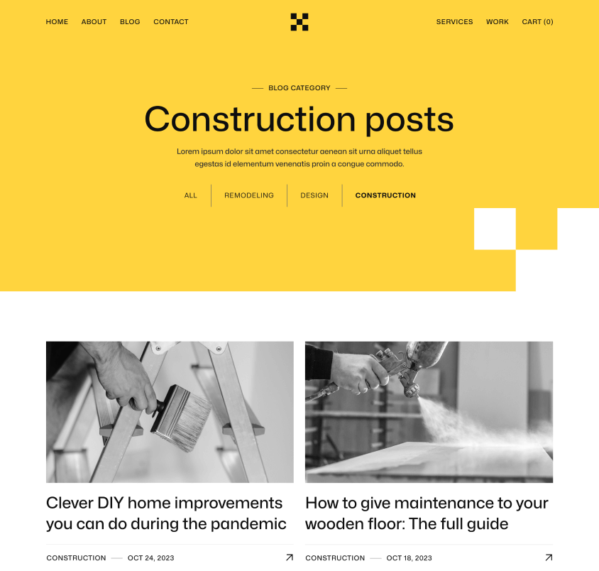 Contructify X - Blog Category Page - Construction Webflow Template